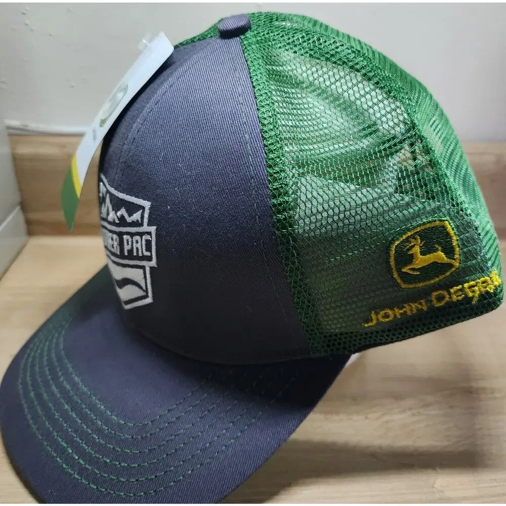 John Deere Power Pac Trucker Hat Men's OS Adjustable Gray Green New See Pictures